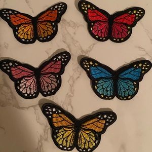 6 different color butterfly patches||